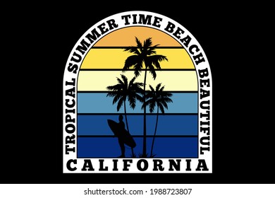 T-shirt tropical summer california retro surf