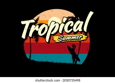 T-shirt tropical summer surfing beach