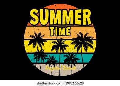 T-shirt tropical summer time retro vintage style