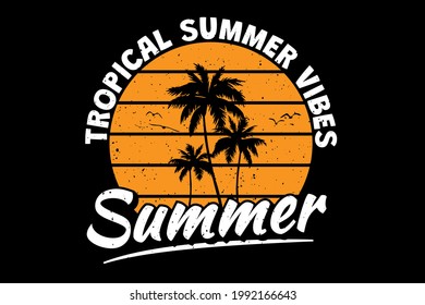 T-shirt tropical summer vibes palm beach sky retro vintage style