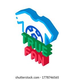 T-shirt True Fan Icon Vector. Isometric T-shirt True Fan Sign. Color Isolated Symbol Illustration