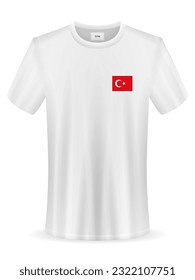 Tshirt with Turkey flag on a white background. Vector illustration.