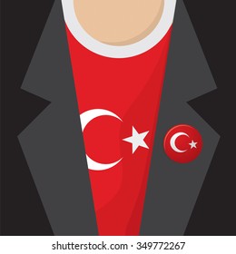 T-Shirt With Turkey Flag Vector Illustration
