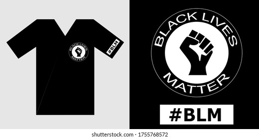T-shirt typography black lives matter  unique and trendy design.  The concept of black lives matter protests in USA