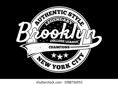 T-shirt typography brooklyn authentic style vintage style