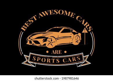 T-shirt typography cars sport style vintage