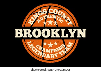 T-shirt typography football brooklyn champions authentic vintage