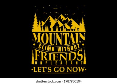 T-shirt typography mountain climb pine tree vintage style