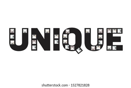 Tshirt typography slogan Unique with triangular metal rivets. T-shirt design. Vector shirt print.