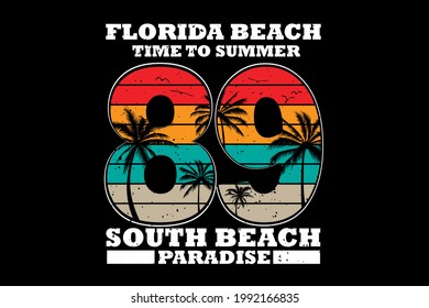 T-shirt typography summer beach paradise retro vintage style