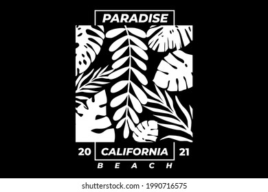 T-shirt typography vintage style paradise california beach