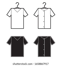 T-shirt unisex icon (Vector) black and white