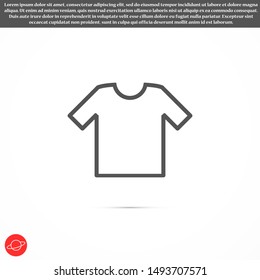 T-shirt vector 10 eps.T-shirt icon, linear sign isolated on white background icon.T-shirt Perfect Black pictogram illustration icon.T-shirt Vector White Blank Icon Symbol