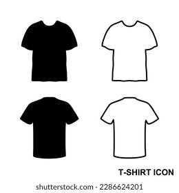 T-shirt vector design set. Black icon on a white background
