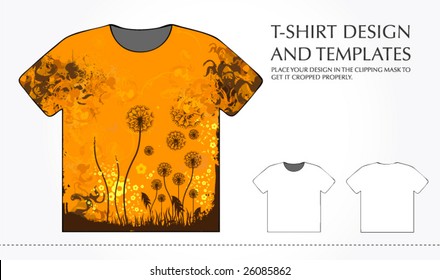 Diseño y plantilla de vectores de camisetas