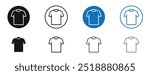 Tshirt vector icon in black and blue colors
