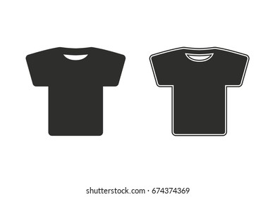 T-shirt vector icon. Black illustration isolated on white background for graphic and web design.