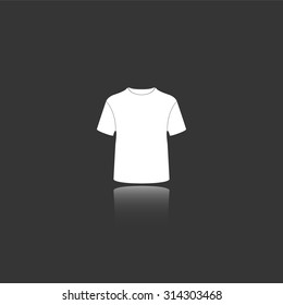 t-shirt vector icon with mirror reflection