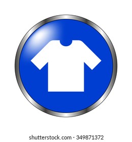 t-shirt - vector icon on the blue button