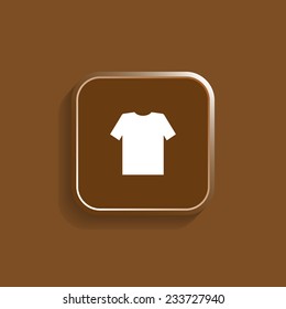 Tshirt vector icon on a brown background with shadow