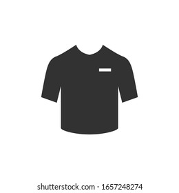 Icono vectorial de pantalones T en fondo blanco.