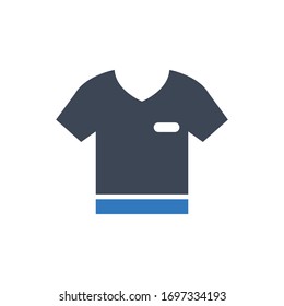 Tshirt vector icon on white background