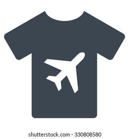 T-Shirt vector icon. Style is flat smooth blue symbol, rounded angles, white background.