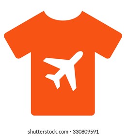T-Shirt vector icon. Style is flat orange symbol, rounded angles, white background.