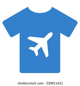 T-Shirt vector icon. Style is flat cobalt symbol, rounded angles, white background.