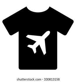 T-Shirt vector icon. Style is flat black symbol, rounded angles, white background.