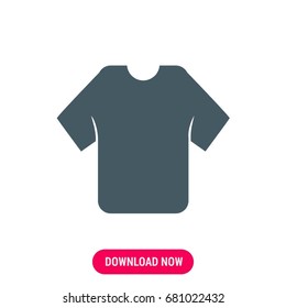 T-shirt vector icon, The symbol of dark blue shirt. Simple, modern flat vector illustration for mobile app, website or desktop app   