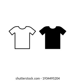 T-shirt Vector Icon. Tee Shirt Symbol. Clothes Logo Sign. Web Store Button. Silhouette Isolated On White Background.