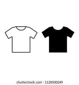T-shirt vector icons isolated on white background, simple flat illustration.