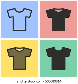 T-shirt vector icons set. Illustration isolated for graphic and web design.