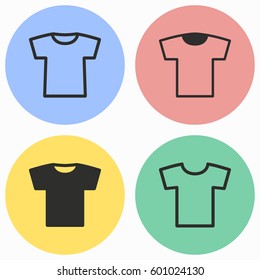 T-shirt vector icons set. Illustration isolated for graphic and web design.