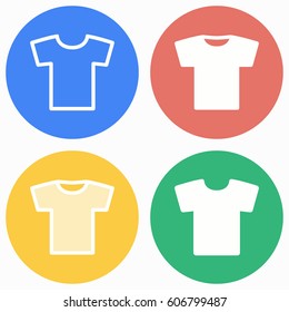 T-shirt vector icons set. Illustration isolated for graphic and web design.