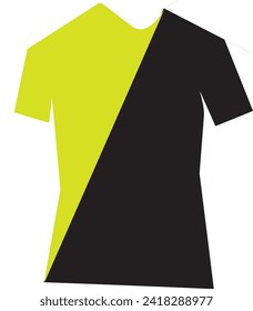 t-shirt vector illustration black and lemon color template front isolated on white background.