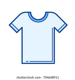 T-shirt vector line icon isolated on white background. T-shirt line icon for infographic, website or app. Blue icon designed on a grid system.