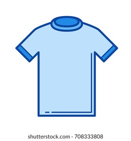 T-shirt vector line icon isolated on white background. T-shirt line icon for infographic, website or app. Blue icon designed on a grid system.