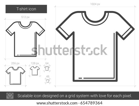 T-shirt vector line icon isolated on white background. T-shirt line icon for infographic, website or app. Scalable icon designed on a grid system.