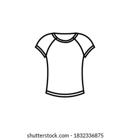 T-Shirt, Vektorsymbol, Zeichen, flache Vektorgrafik mit weißem Hintergrund.