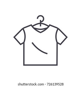 t-shirt vector line icon, sign, illustration on background, editable strokes
