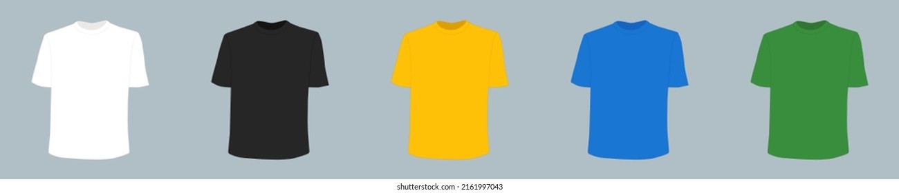 T-shirt vector mockups set, front side