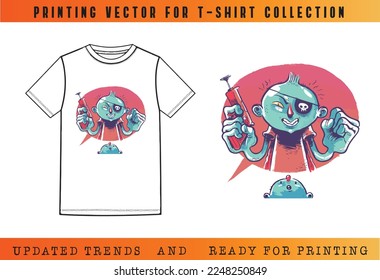 T-shirt Vector Printing Design, Vector Illustration for Tee mockup, ready vector for Tee printing, updated printing for Tee, new print vector for T-shirt