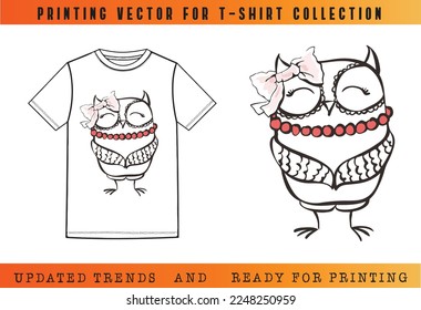 T-shirt Vector Printing Design, Vector Illustration for Tee mockup, ready vector for Tee printing, updated printing for Tee, new print vector for T-shirt
