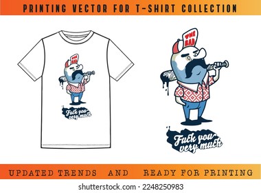 T-shirt Vector Printing Design, Vector Illustration for Tee mockup, ready vector for Tee printing, updated printing for Tee, new print vector for T-shirt