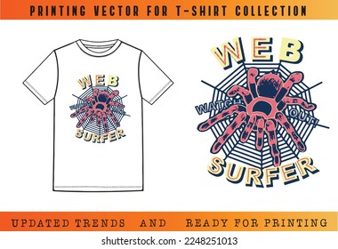 T-shirt Vector Printing Design, Vector Illustration for Tee mockup, ready vector for Tee printing, updated printing for Tee, new print vector for T-shirt