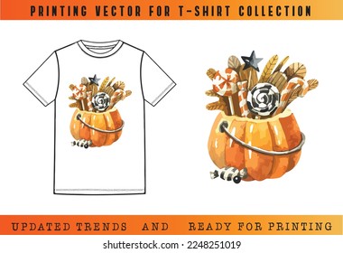 T-shirt Vector Printing Design, Vector Illustration for Tee mockup, ready vector for Tee printing, updated printing for Tee, new print vector for T-shirt