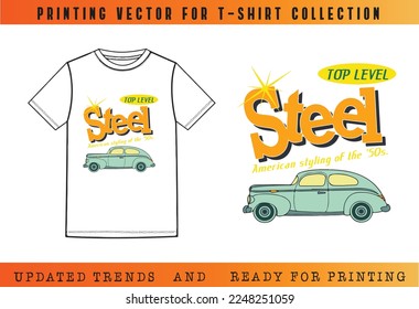 T-shirt Vector Printing Design, Vector Illustration for Tee mockup, ready vector for Tee printing, updated printing for Tee, new print vector for T-shirt