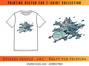T-shirt Vector Printing Design, Vector Illustration for Tee mockup, ready vector for Tee printing, updated printing for Tee, new print vector for T-shirt
